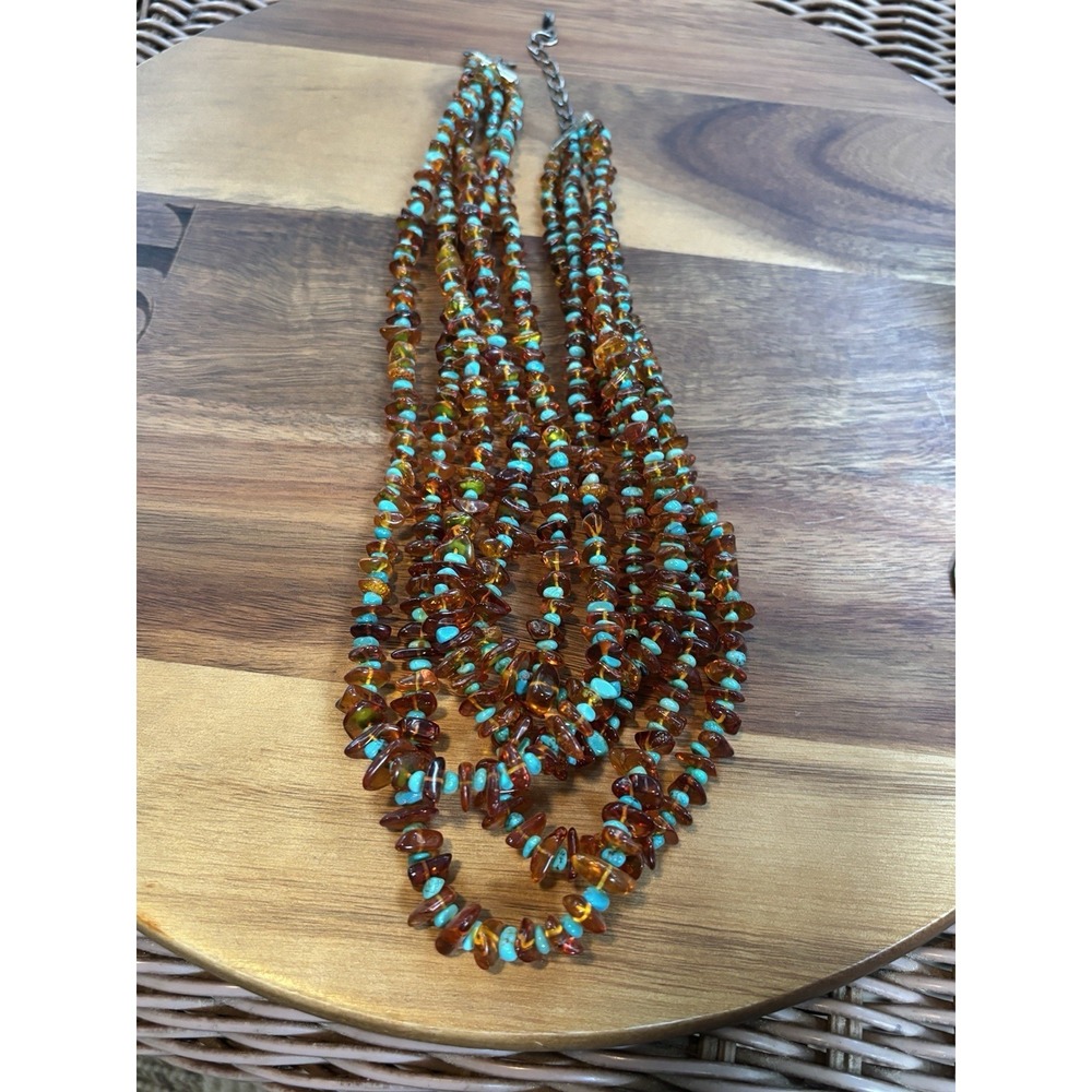 Jay King 5 Strand Multistone Beaded Sterling .925 Necklace